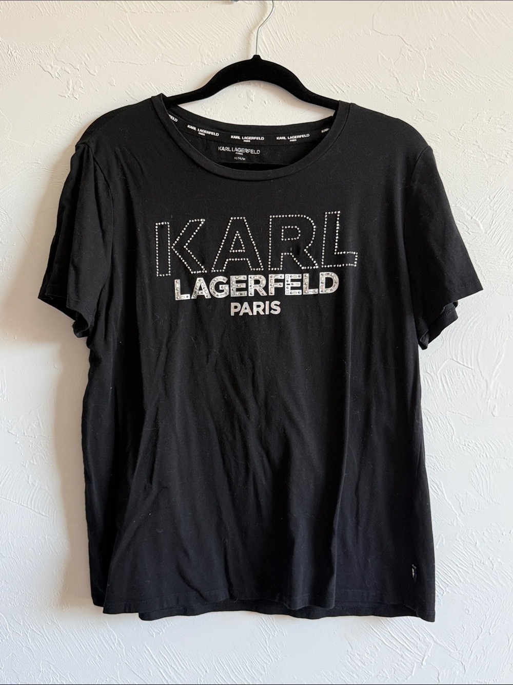 Karl Lagerfeld Black Short-Sleeve Logo Tee